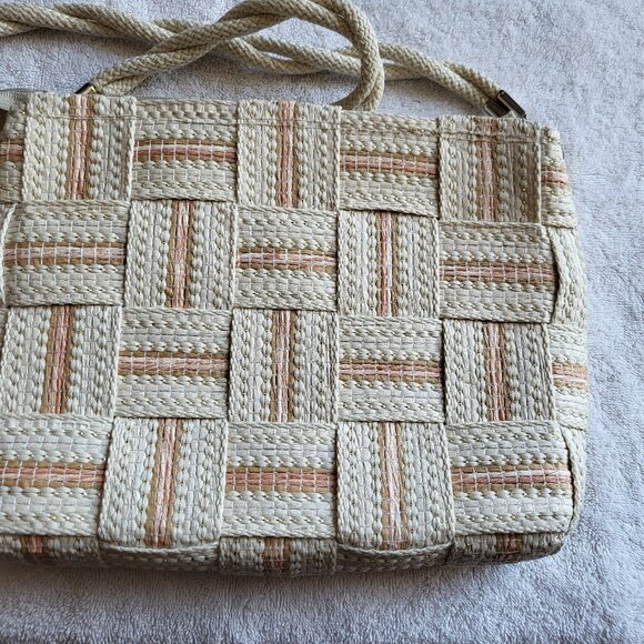Vintage ITALIAN BAG Woven Straw Tote Made In Italy Purse Handbag GUC SEE PICS - Picture 4 of 10